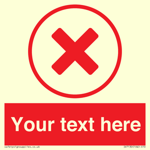 Custom red background, red cross in circle sign